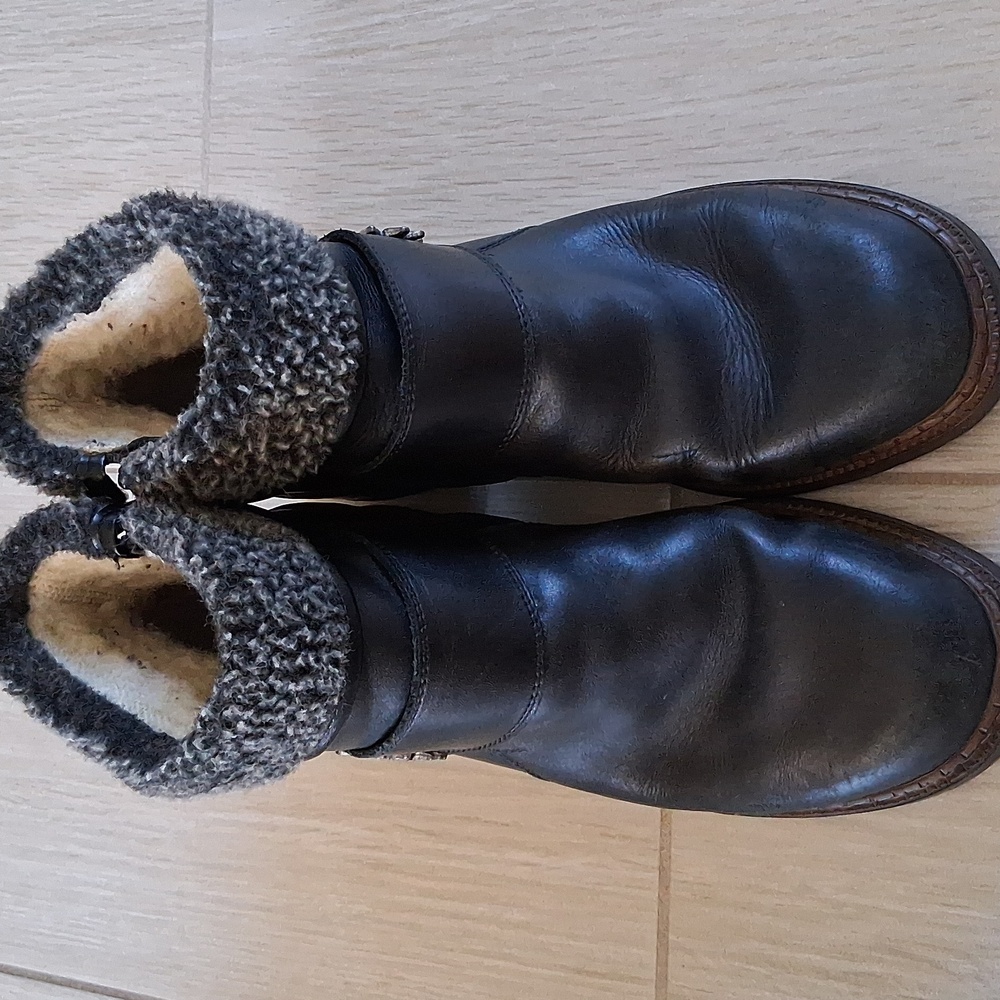 Womens Rieker Ankle Boots Black Size 38 Fold Over Boots